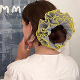 MQTIME  -  Lace Large Intestine Hair Scrunchies Women Double Layer Plaid Cotton Elastic Headwear Fashion Styling Sweet Hair Accessories