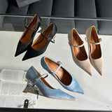 MQTIME  -  Designer Office Women Pumps Shoes Fashion Shallow Wedge High Heels 2025 Spring Autumn Wedding Party Shoes Mujer