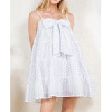 MQTIME  -  Women's Summer Mini Cami Dress Stylish Y2k Dots Print Bow Decor Front Square Neck Spaghetti Strap Flowy Loose Dresses