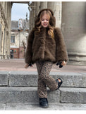 MQTIME  -  Toddler Girls Fur Jacket Solid Color Thicken Kids Baby Girls Plush Coat New Winter Fashion Little Girls Fluffy Outerwear Coat