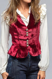 MQTIME  -  Luxury Vintage Velvet V-neck Sleeveless Vest Tank Top Women New Short Waistcoat Vest Top Single-breasted Cardigan Jackets