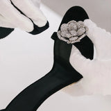 MQTIME  -  Rhinestone High Heels Summer New Sexy and Versatile One-line Open Toe Stiletto Heeled Sandals