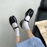 MQTIME  -  New Arrivals Ninja Tabi Mary Janes Flats Shoes Women 2024 Spring Belt Buckle Split Toe Shoes Trotters Mocasines Female Pumps