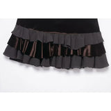  MQTIME  -  Chic Fashion Velvet Splicing High Waist Mini Skirts For Women New Ruffles Elegant Skirt Woman Y2k Night Club Party Skirts﻿ ﻿
