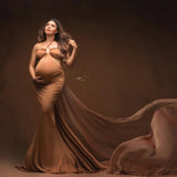 MQTIME  -  Sexy Mermaid Maternity Dress for Photoshoot Long Dresses Stretchy Maternity Photo Shoot Session Outfit Customized Babyshower