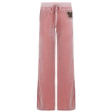  MQTIME  -  Sweet Y2k Low Waist Butterfly Print Rhinestones Slim All Match Casual Straight Pants
