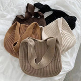 Mqtime Fashion Knitted Shoulder Bags Autumn & Winter Style Solid Color Women Handbags INS Design Weave Bags for Female Ladies Big Tote