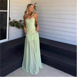 MQTIME  -  Party Dresses For Woman Tube Top Sleeveless Suspender Dress Solid Color Bodycon vestidos Fashion Elegant Temperament Trendy