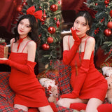 MQTIME  -   Women Photography Props Christmas Red X'mas Maternity Dresses Pregnancy Dress Clothes Studio Shoots Photo Props