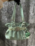  MQTIME  -  Sweet Cool Green Underarm Bag Y2k Hot Girls Pu Leather  Large Capacity Shoulder Tote Bag Women Fairycore Aesthetic Handbag Chic