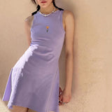 MQTIME  -  Vintage Wen American European Spicy Sister Purple Body-Shaping Age-Reducing Versatile Casual Vest Waist-Cinching Dress Women