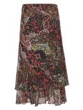 MQTIME  -  American Vintage Ethnic Print High Waist A-LINE Slim Ruffles Women's Skirts