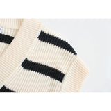 MQTIME  -  Y2k Striped Sweater Vest Spring 2024 Women Fashion Chic V-Neck Sleeveless Knitwear Girl Casual Preppy Style Knit Sweaters Tops