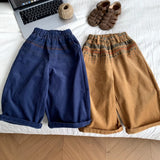 MQTIME  -  Boys Pants Autumn and Winter New Children's Wear Korean Style Boys and Girls Casual Retro Design Printed Corduroy Pants