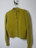 MQTIME  -  Women's Casual Fuzzy Knit Cardigan Sweater Crew Neck Long Sleeve Button Front Cropped Mohair Soft Warm Winter Outerwear
