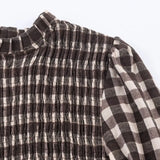  MQTIME  -  Chic Fashion Honeycomb Check Blouses for Women New Long Sleeve Women's Casual Simple Style Shirt And Blouse Woman Tops