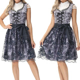 MQTIME  -  Oktoberfest Dirndl Costume Bavaria Beer Vintage Dress German Traditional Oktoberfest Dress  Medieval Stage Performance Dress