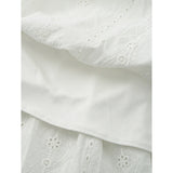 MQTIME  -  Femme Lace Skirts High Waist Layered Cake Skirts Korean Style Fashion Pleated Maxi Skirts Cotton Sweet White Vestidos