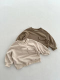  MQTIME  -  Autumn New Children Long Sleeve Sweatshirt Solid Boys Girls Cotton Loose Pullover Kids Casual Pocket Tops Baby Clothes