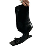 MQTIME  -  New Spring Fashion Women's Clip on High-heeled Sandals Black Hollow Out Comfortable Sexy Party Dance High-heeled Cool Boots
