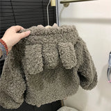  MQTIME  -  Boys Lamb Fur Jackets Girls Winter Thickened Hooded Zipper Coats Children's Clothing New Kids Fashion Clothing Outerwear