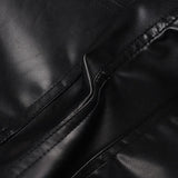 MQTIME  -  Faux Leather Mini Shorts Women Black Button Detail Zipper Pockets Low Rise Casual Going Out Club Party Night Out Outfit