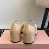 MQTIME  -  Clip Toed Sandals for Women New Fashionable and Versatile Square Toe Thick Heel Single Button Mary Jane Shoes