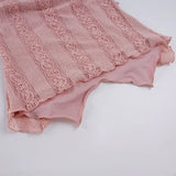  MQTIME  -  Spring and Summer Lace V-neck Lace-up Small Vest Lace-up Small Short Halter Shirt
