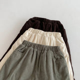  MQTIME  -  Winter New Children Warm Pants Solid Boys Girls Plus Velvet Thick Harem Pants Baby Fleece Corduroy Trousers Kids Clothes