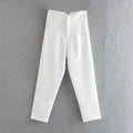 MQTIME  - 2024 New Chic Fashion Woman Pants Office Wear Pants for Women Vintage High Waist Zipper Fly Female Ankle Trousers Mujer Gothic
