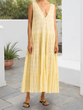 MQTIME  -  Elegant Maxi Dress for Women Stylish Floral Print Ruffle Sleeveless Flowy Boho Dress Perfect for Summer Beach Party or Date