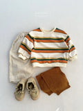  MQTIME  -  Autumn New Children Striped Sweatshirt Long Sleeve Boys Girls Cotton Pullover Loose Kids Casual Sweatshirt Baby Clothes