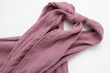 MQTIME  -  Cotton Linen Beach Dress Backless Halter Maxi Dress Femme Boho Free Style Holiday Dress Open Back Dusty Rose Vestidos