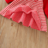 MQTIME  -  Girls' Sweater Dress 1-5 Y Spring Autumn Children's Clothes Sweet Cartoon Knit Fake 2Pcs Princess Dress for Girls