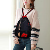 MQTIME  -  Fashion Women Backpack Waterproof Nylon Shoulder Bag Leisure Travel Luggage Bag Outdoor Crossbody Bag Student School Bag