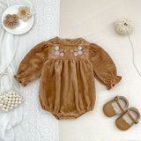  MQTIME  -  Spring Korean Style Girls' Matching Sister Set Long Sleeve Bodysuit with Embroidery Princess Outfit Infant Romper Baby Clothes