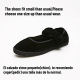 MQTIME  -  Pleated Elastic Band Velvet Ballet Flats Shoes Women Spring Autumn Gray Hand Stitch Mary Janes Casual Streetwear Slip-on Loafers