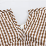 MQTIME  -  Fashion Plaid V Neck Cami Top Women Elegant Sleeveless Spaghetti Strap Camisole Tops Casual Going Out Outfit For Spring Summer