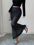  MQTIME  -  New Hot Sequin Double-layer Mesh High-waisted Slim-fitting Hip-wrapping and Thin Vacation Dating Skirt Cw59151