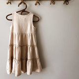 MQTIME  -  Girls Bohemian Long Maxi Linen Dress Summer New Beach Style Ruffled Casual Sleeveless Suspender Dresses TZ227