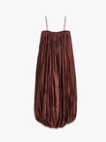 MQTIME  -  ﻿ Fashion Women's Sleeveless Maxi Dress Oversized Pleated Long Dresses Gown Evening Party Chic 2025 Summer Beach Vacation Outfit