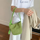 MQTIME  -  New Soft Suede Single Shoulder Underarm Bag for Women Fashionable Casual Simple Versatile Bucket Bag