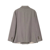 MQTIME  -  Women Casual Solid Suit Long Pants Sets Or Female Fashion Double-Breasted Lapel Blazers Coat Or Lady Chic Wide Leg Trousers