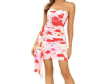 MQTIME  -  Spring and Summer Women's Printed Sexy Trendy Low Cut Hip Hugging Slimming Dress