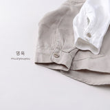 MQTIME  -  Spring New Children Long Sleeve Shirts Solid Boys Lapel Shirts Kids Girls Pocket Cardigan Baby Casual Tops Infant Clothes