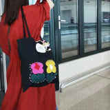 MQTIME  -  Flower Hand-embroidered Bag High-quality Casual Canvas Large Capacity Shoulder Crossbody Bag