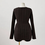 MQTIME  -  Autumn/Winter  Large Knitted Top Solid Color Fashion Women's Wear Waist Bag Hip Cover Head Deep V-neck Temperament Sweater