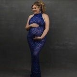 MQTIME  - Maternity Photography Sexy Shiny Goddess Bodysuit Rhinestone Maternity Dress For Photo Shoot