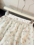  MQTIME  -  Summer Flower Print Folds Irregular Design High Waist A-LINE All Match Loose Skirts