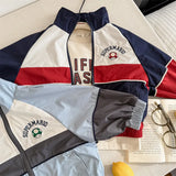 MQTIME  -  Spring Autumn Children Casual Jackets Clothes Boy Letter Long Sleeved Zipper Coats Girls Preppy Style Windbreaker Outerwear